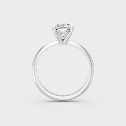 Hallmarked 14K White Gold Ring With Brilliant Oval Lab-Grown Diamond