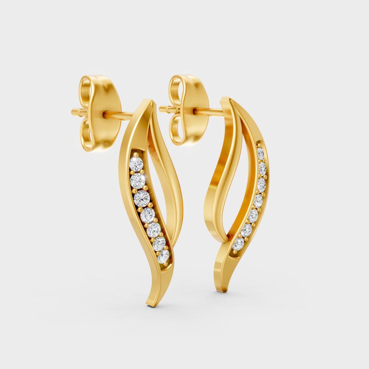 Classic 14K Yellow Gold Lab Diamond Studs Featuring 0.07 Carat Each Round Stones