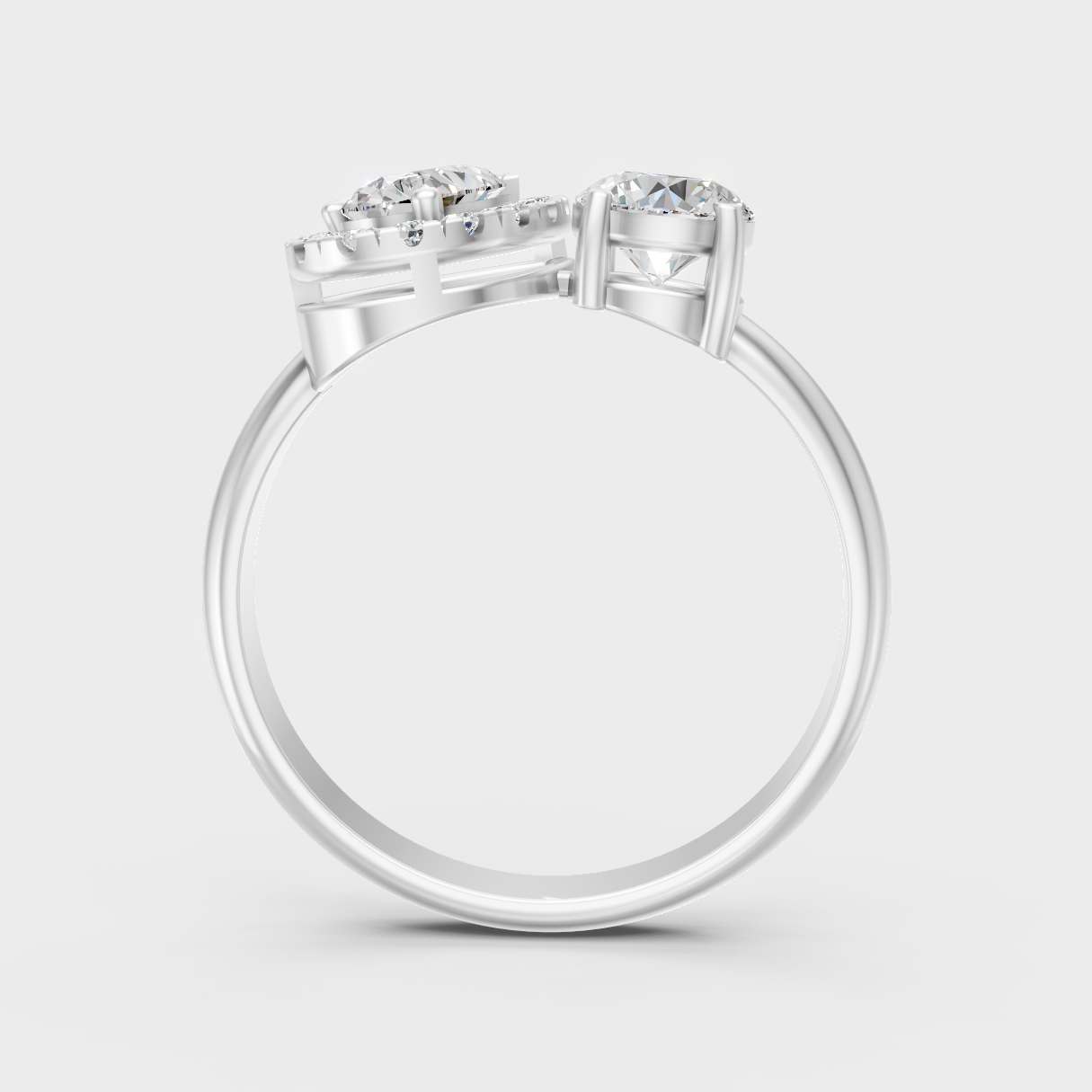 White Gold Pear-Cut Lab Diamond Halo Ring For Sophisticated Sustainable Luxury