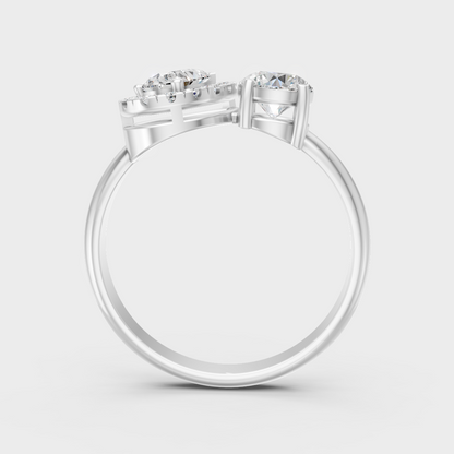 White Gold Pear-Cut Lab Diamond Halo Ring For Sophisticated Sustainable Luxury