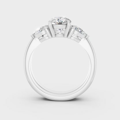 White Gold Round-Cut Lab Diamond Bridal Set For Sophisticated Sustainable Luxury