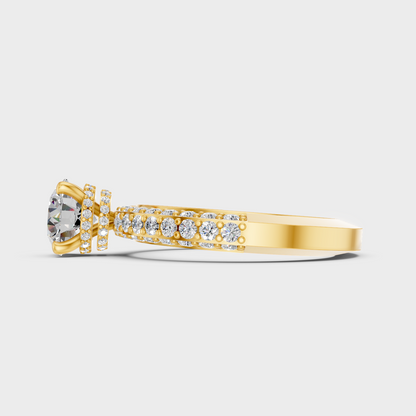 Elegant Round Diamond Proposal Ring In Yellow Gold