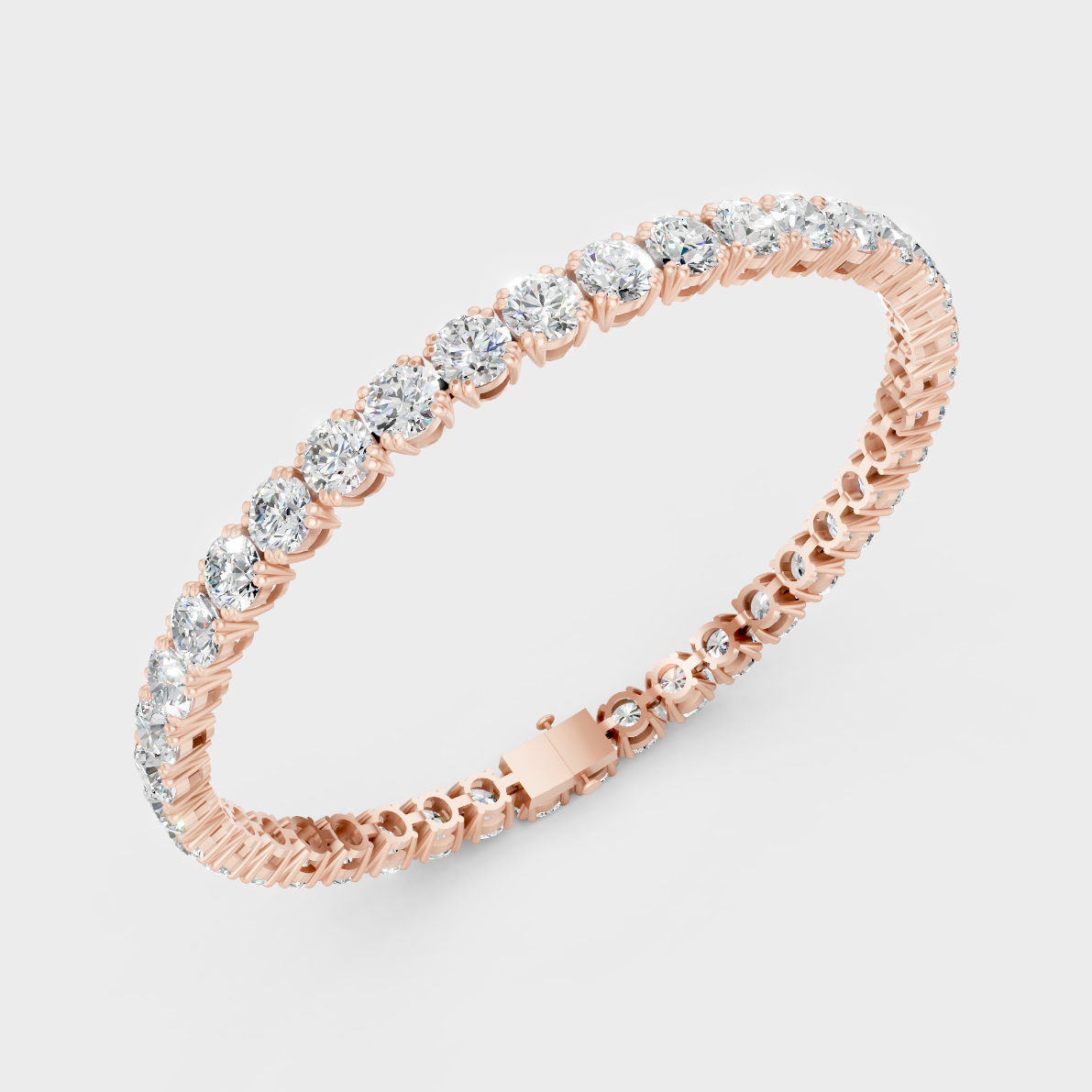 Brilliant Round Cut Diamond Bracelet Rose Gold