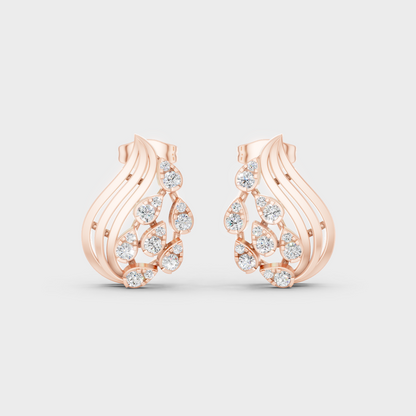  High-Polish Rose Gold 0.50 Carat Total Weight Round Lab Diamond Studs For Bold Sparkle 