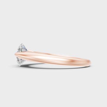Round Cut Lab Diamond Engagement Ring In Rose Gold Elegant Design