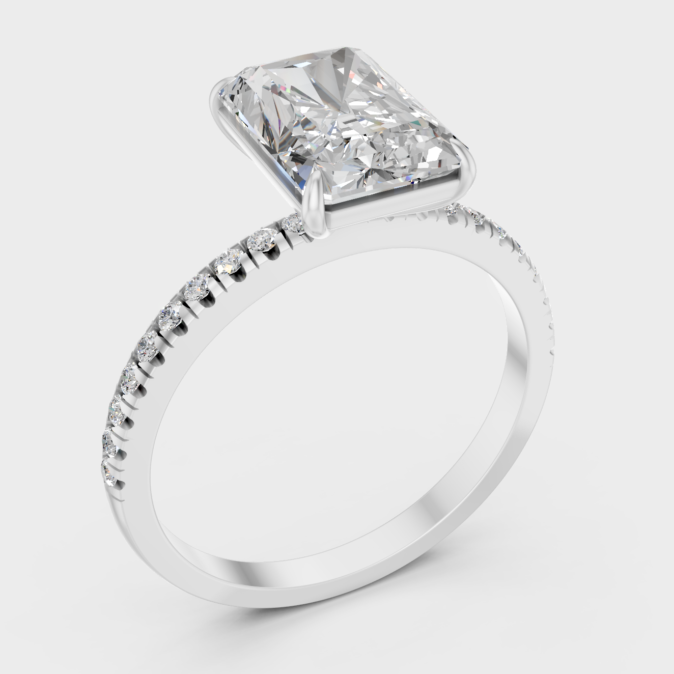Platinum Radiant Cut Diamond Solitaire Ring Timeless Luxury Design