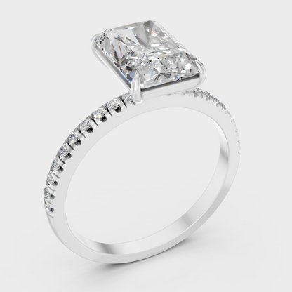 Platinum Radiant Cut Diamond Solitaire Ring Timeless Luxury Design