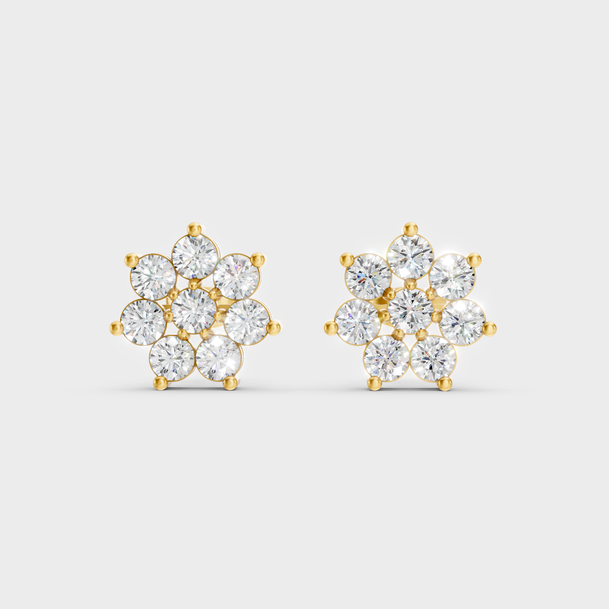Radiant Yellow Gold Solitaire Earrings With Certified 2.64 Ct Total Weight Diamonds 