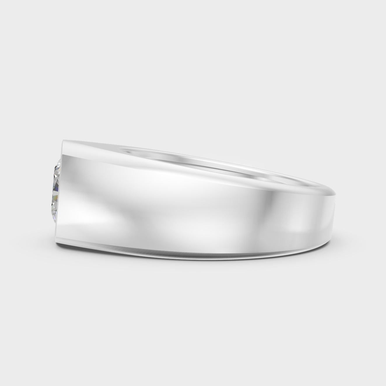 White Gold Certified Mens Cushion Diamond Ring Elegant Design