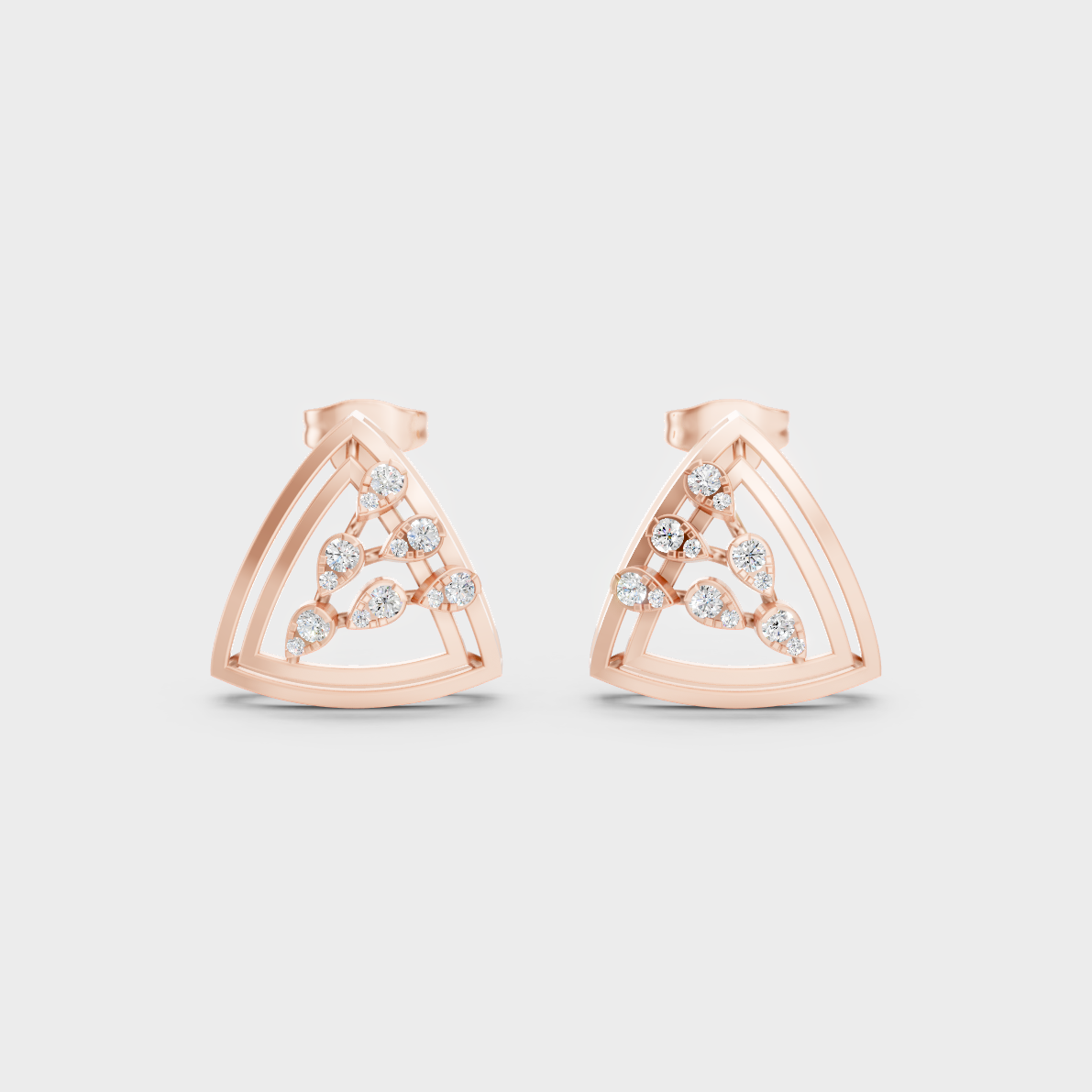 Radiant Yellow Gold Solitaire Earrings With Certified 0.36 Ct Total Weight Diamonds