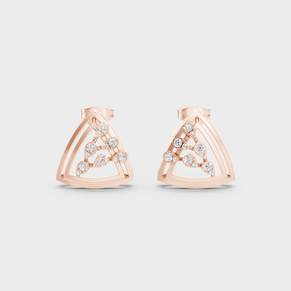 Radiant Yellow Gold Solitaire Earrings With Certified 0.36 Ct Total Weight Diamonds