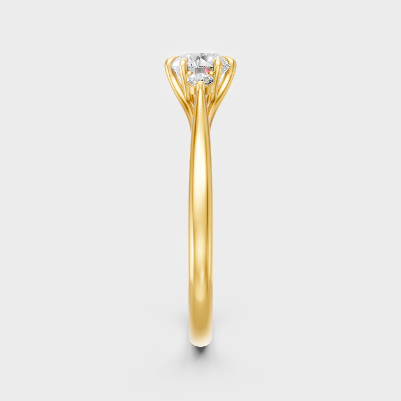 14K Yellow Gold 0.76 Carat Round-Cut Lab-Grown Diamond Ring For Ethical Luxury 