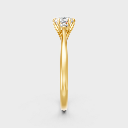 14K Yellow Gold 0.76 Carat Round-Cut Lab-Grown Diamond Ring For Ethical Luxury 