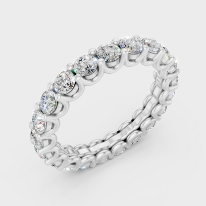 Platinum Round Cut Diamond Eternity Ring Luxury Fine Jewelry