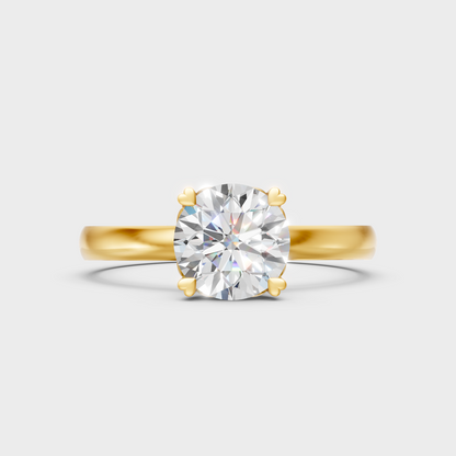 Igi Certified Round-Cut Lab-Grown Diamond Ring In 18K Yellow Gold