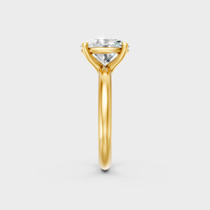 High-Polish Yellow Gold Oval Lab Diamond Ring For Maximum Shine