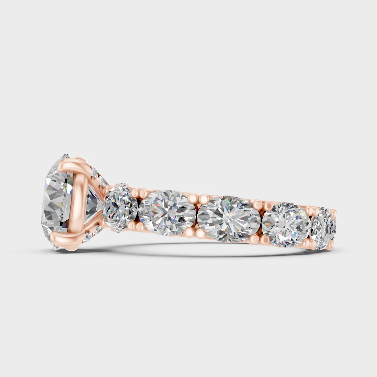 Round Cut Lab Diamond Ring In Rose Gold Elegant Style