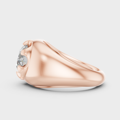 Rose Gold Luxury Mens Diamond Ring With Brilliant Sparkle