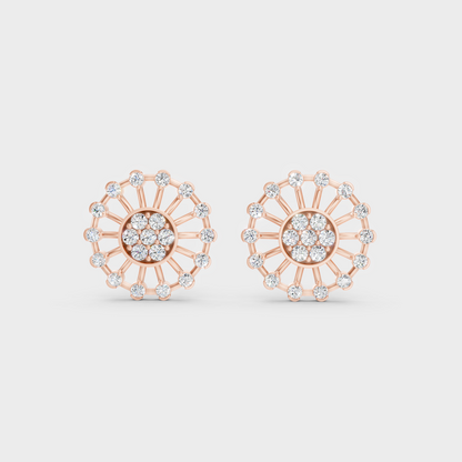 High-Polish Rose Gold 0.70 Carat Total Weight Round Lab Diamond Studs For Bold Sparkle 