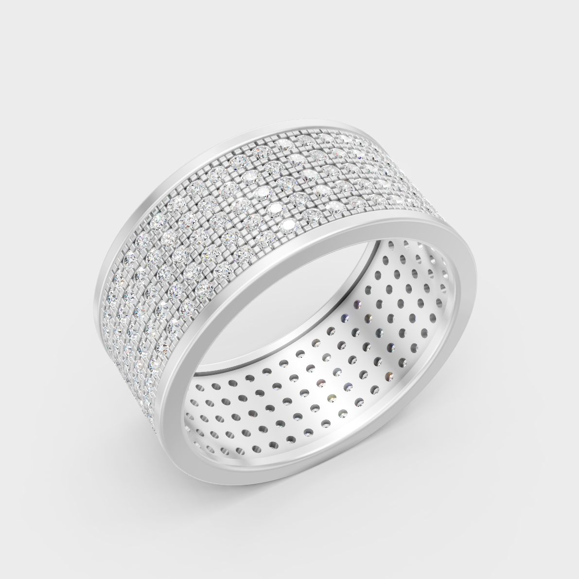 High-Polish 950 Platinum Men’s Round Lab Diamond Band For Refined Brilliance.
