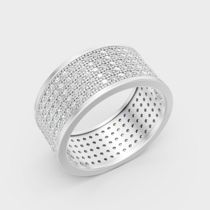High-Polish 950 Platinum Men’s Round Lab Diamond Band For Refined Brilliance.