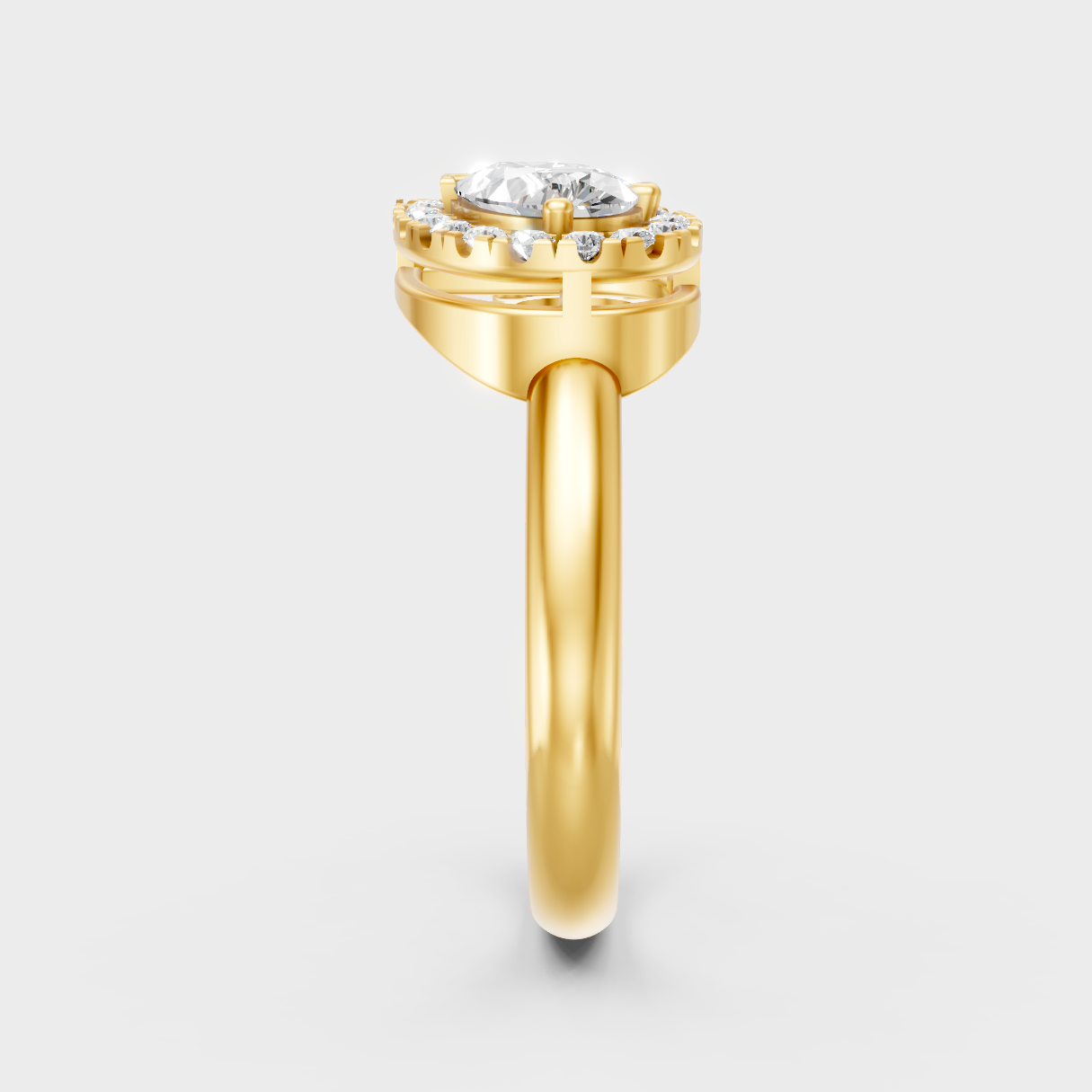  Yellow Gold Pear Diamond Halo Engagement Ring For A Timeless Ethical Look