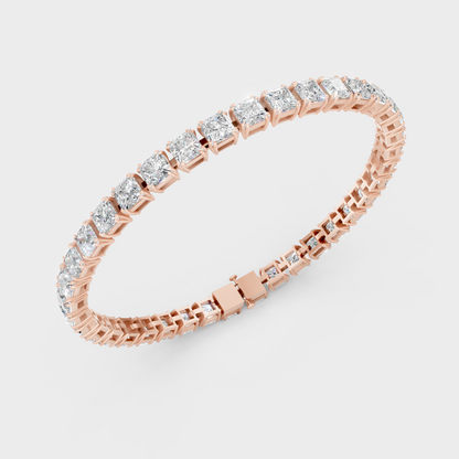 Hallmark Gold Princess Lab Diamond Bracelet Rose Gold