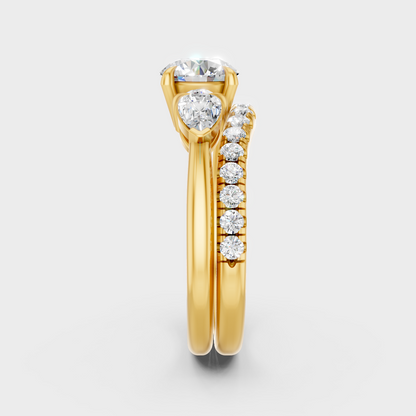 Yellow Gold Round Diamond Bridal Set For Timeless And Ethical Everyday Luxury