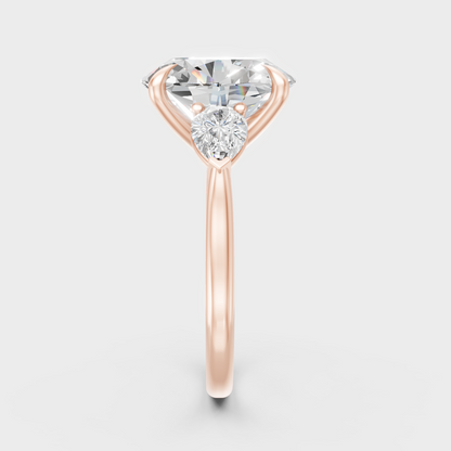  Rose Gold Oval-Cut Lab-Grown Diamond Ring For Modern Luxury