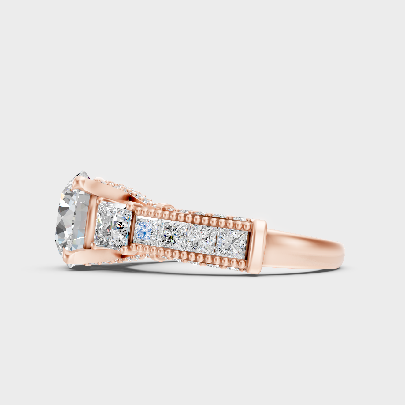 Round Cut Lab Diamond Ring In Rose Gold Elegant Style