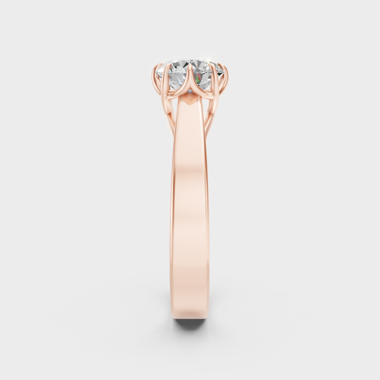 Modern 9K Rose Gold Engagement Ring With Brilliant Sustainable Lab Diamonds