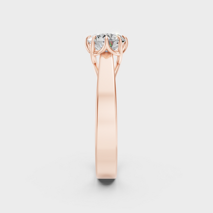 Modern 9K Rose Gold Engagement Ring With Brilliant Sustainable Lab Diamonds