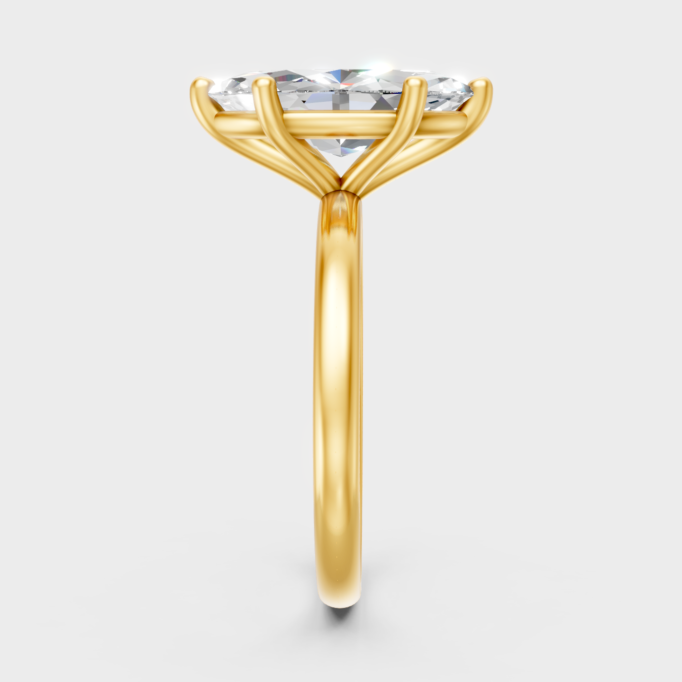 Yellow Gold  Marquise-Cut Lab-Grown Diamond Ring For Ethical Luxury
