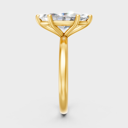 Yellow Gold  Marquise-Cut Lab-Grown Diamond Ring For Ethical Luxury