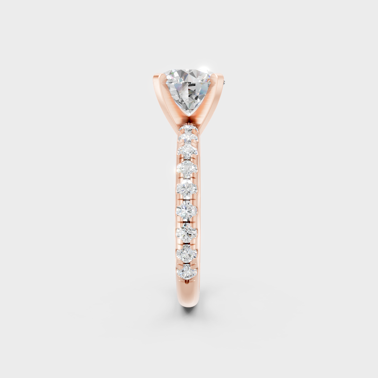Modern 9K Rose Gold Engagement Ring With A Brilliant Sustainable Round Diamond