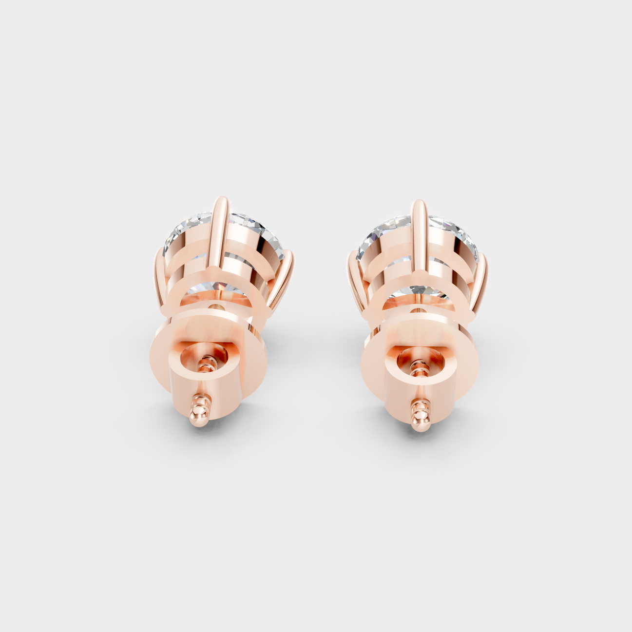 Round Cut Lab Grown Diamond Stud Earrings IGI Certified