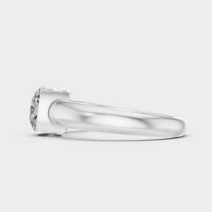 White Gold Certified Cushion Diamond Ring Elegant Design
