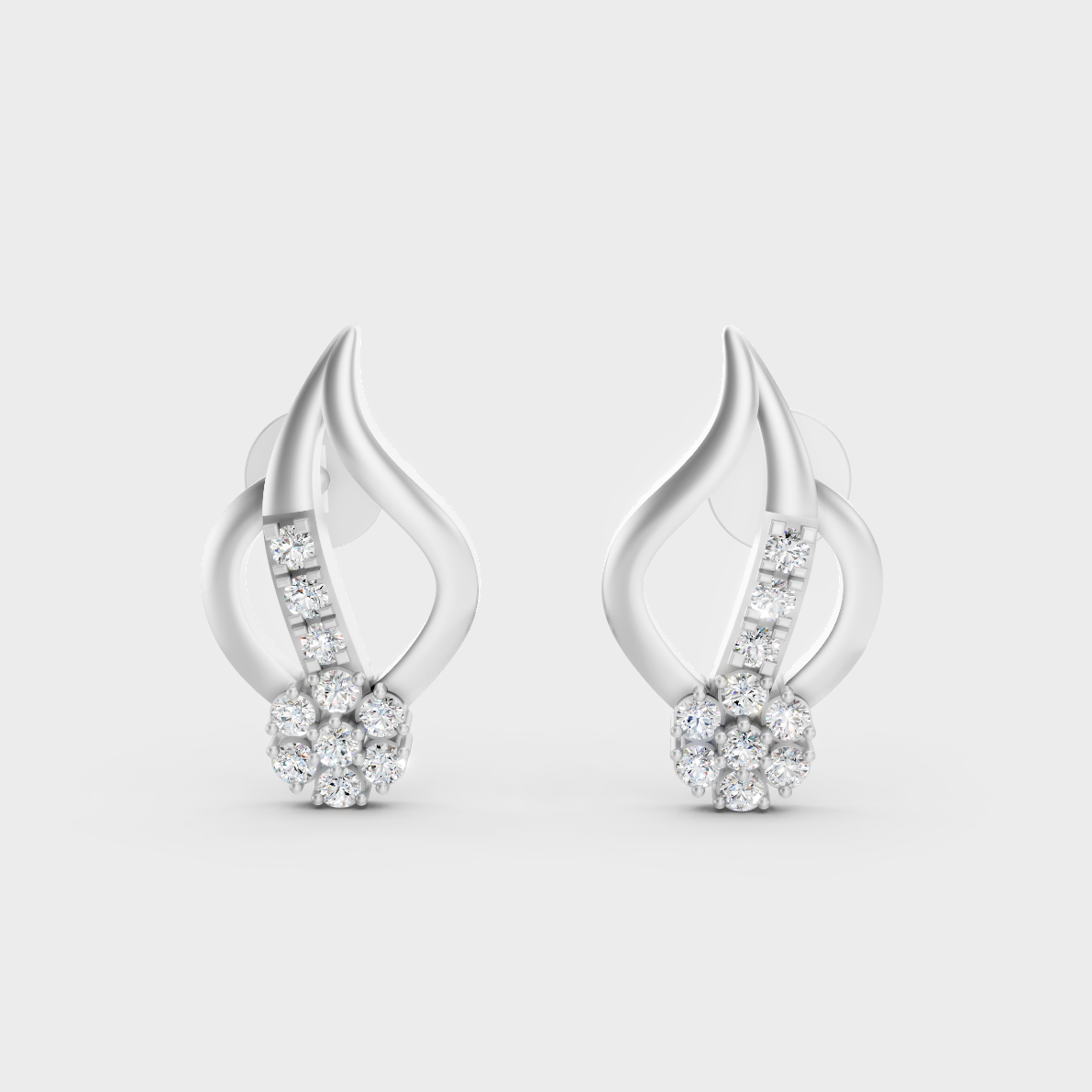 High-Polish 950 Platinum Round Lab Diamond Earrings For Refined Brilliance