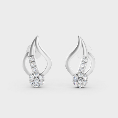 High-Polish 950 Platinum Round Lab Diamond Earrings For Refined Brilliance
