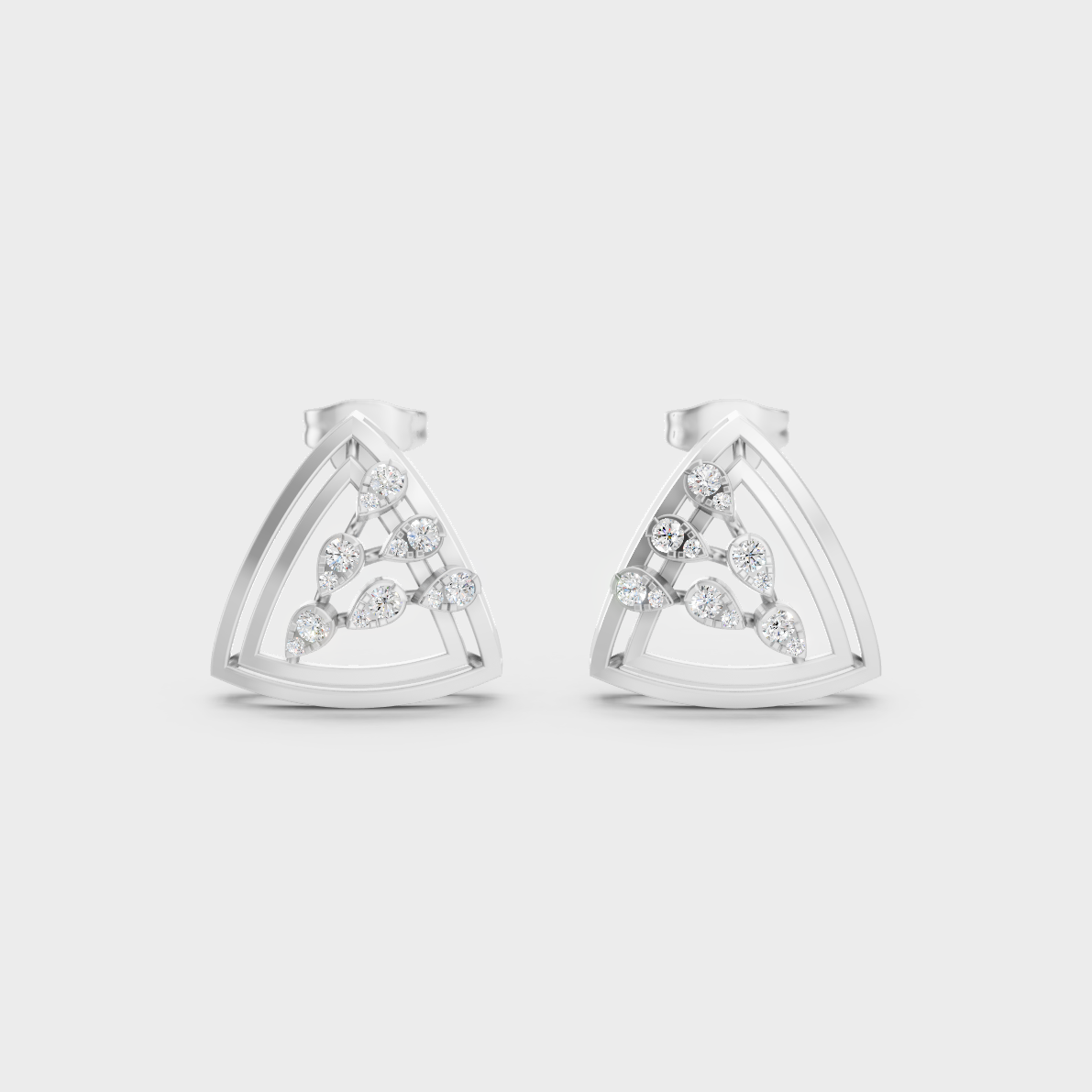 High-Polish 950 Platinum Round Lab Diamond Earrings For Refined Brilliance
