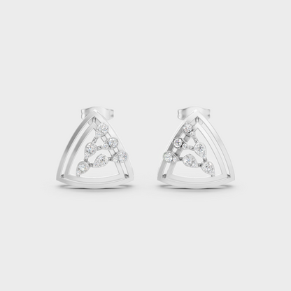 High-Polish 950 Platinum Round Lab Diamond Earrings For Refined Brilliance