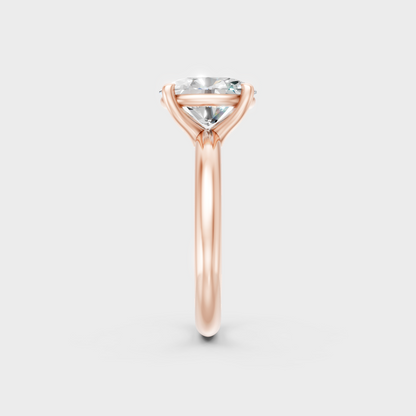 Sleek 14K Rose Gold Ring Featuring A Certified Oval Lab-Grown Diamond