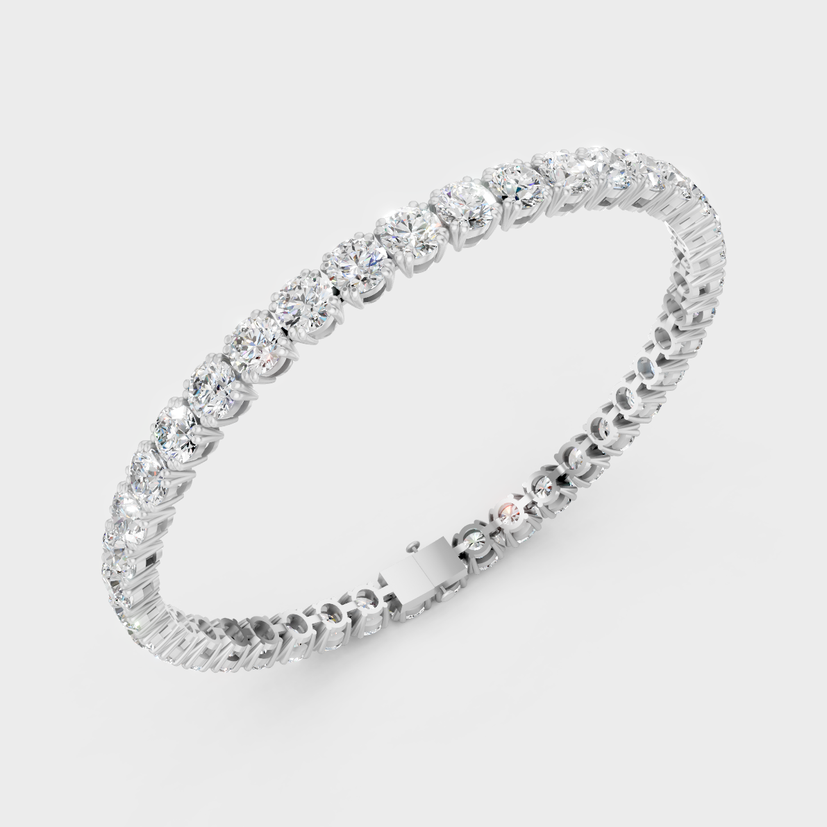 Elegant Lab-Grown Diamond Bracelet White Gold