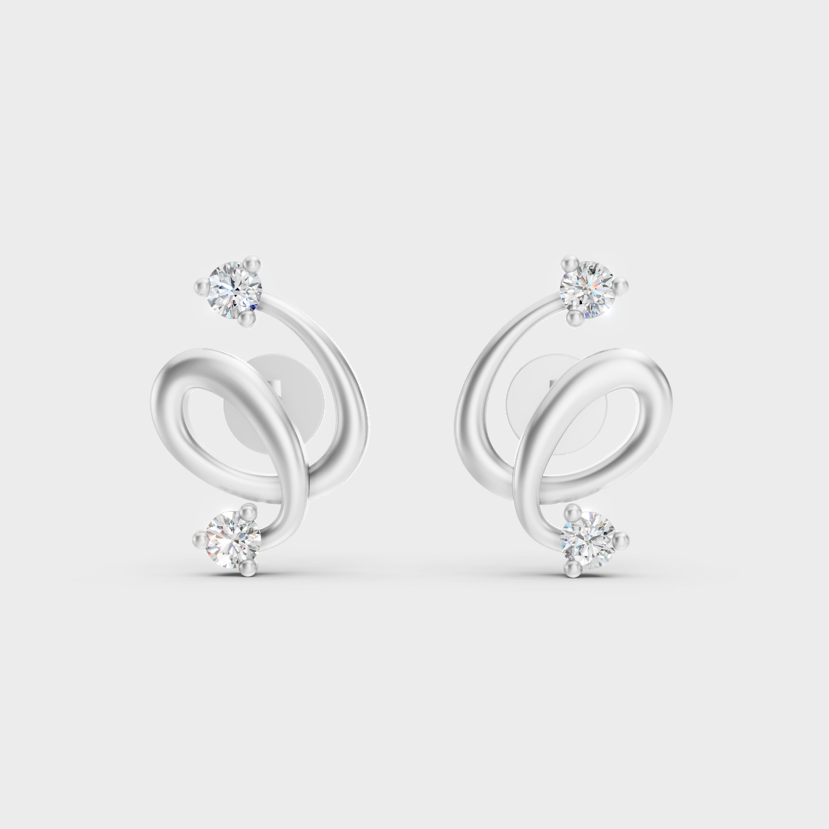 High-Polish 950 Platinum Round Lab Diamond Earrings For Refined Brilliance 
