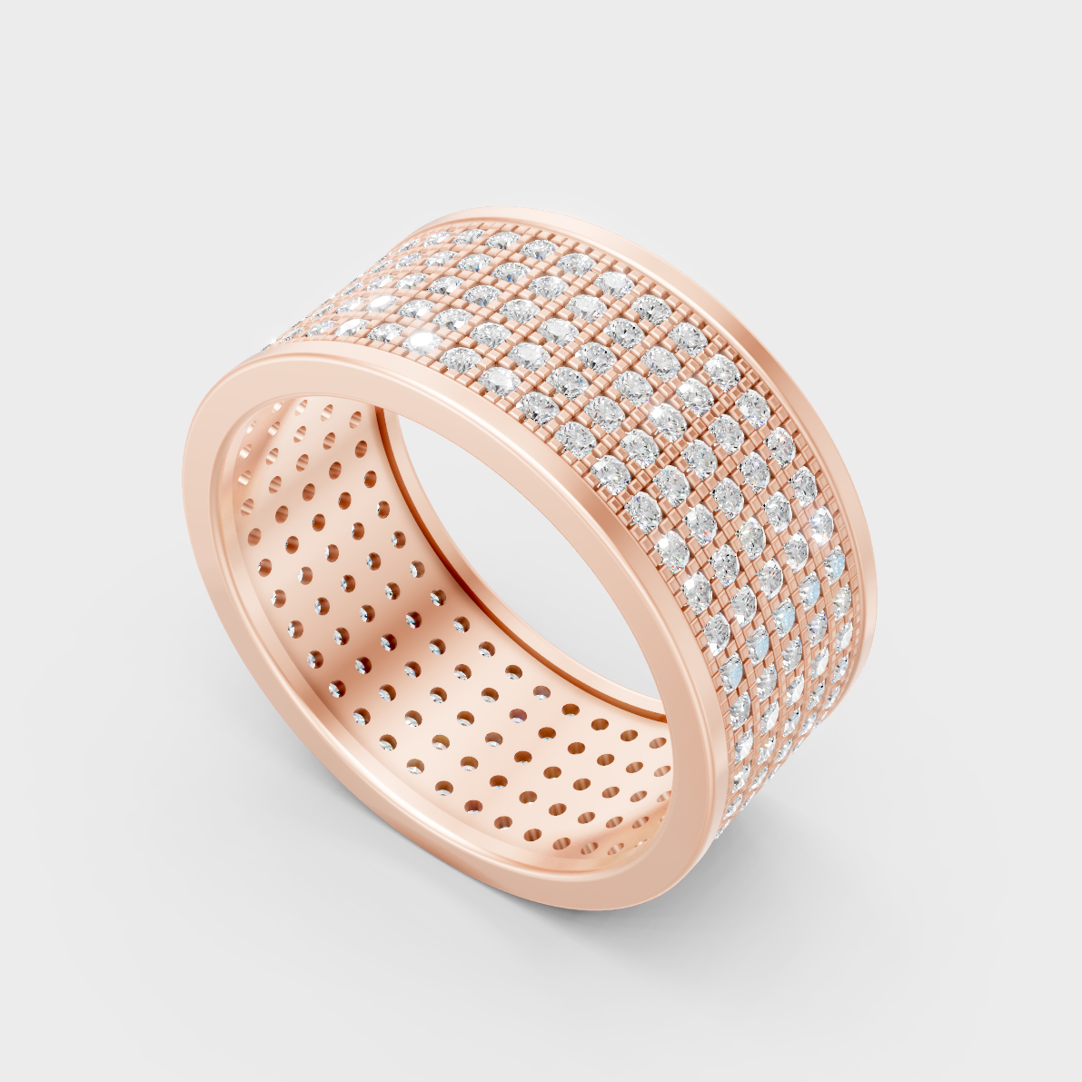  Sleek 14K Rose Gold Men’s Band Featuring A Certified 1.84Ct Round Lab Diamond