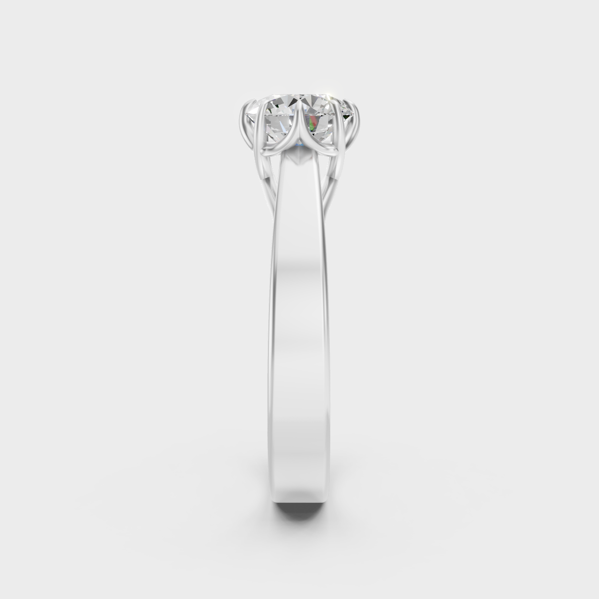 White Gold Lab-Grown Diamond Ring With Hallmark Gold Quality