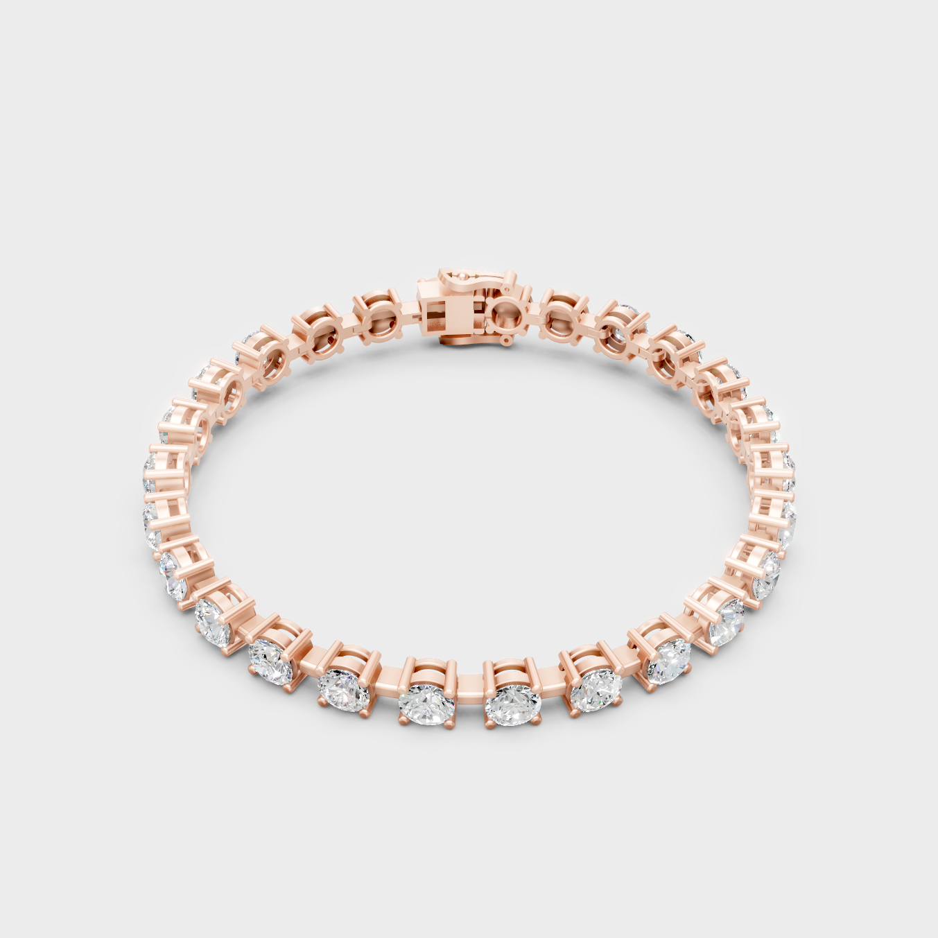 Hallmark Gold Round Lab Diamond Bracelet Rose Gold
