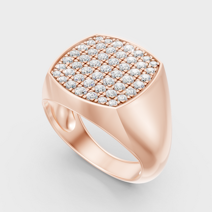 Sleek 14K Rose Gold Men’s Band Featuring A Certified 0.71Ct Round Lab Diamond