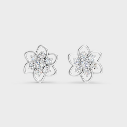 High-Polish 950 Platinum Round Lab Diamond Earrings For Refined Brilliance 