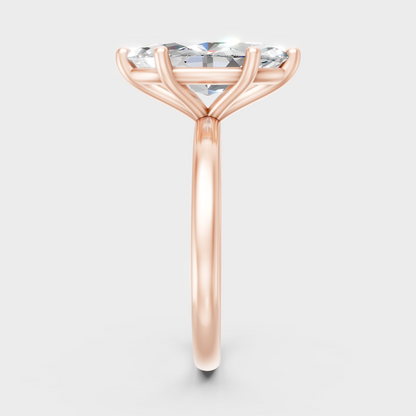 High-Polish Rose Gold Marquise Lab Diamond Ring For Maximum Sparkle